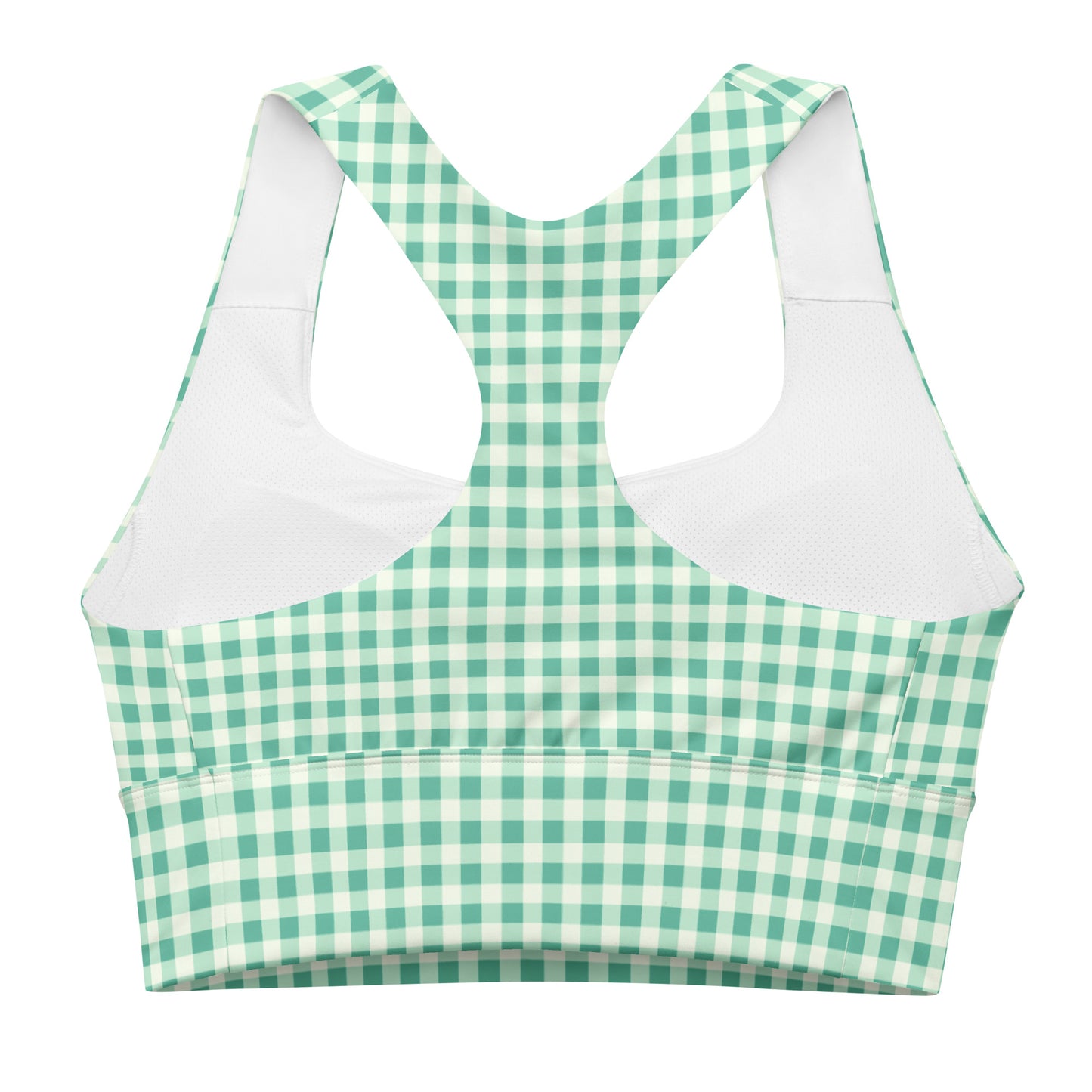 Green Vichy Pattern Sports Bra