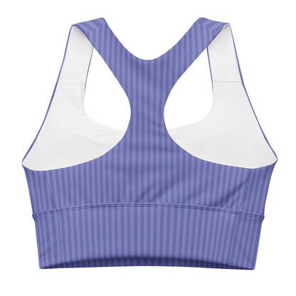 Dark Blue Stripes Pattern Sports Bra