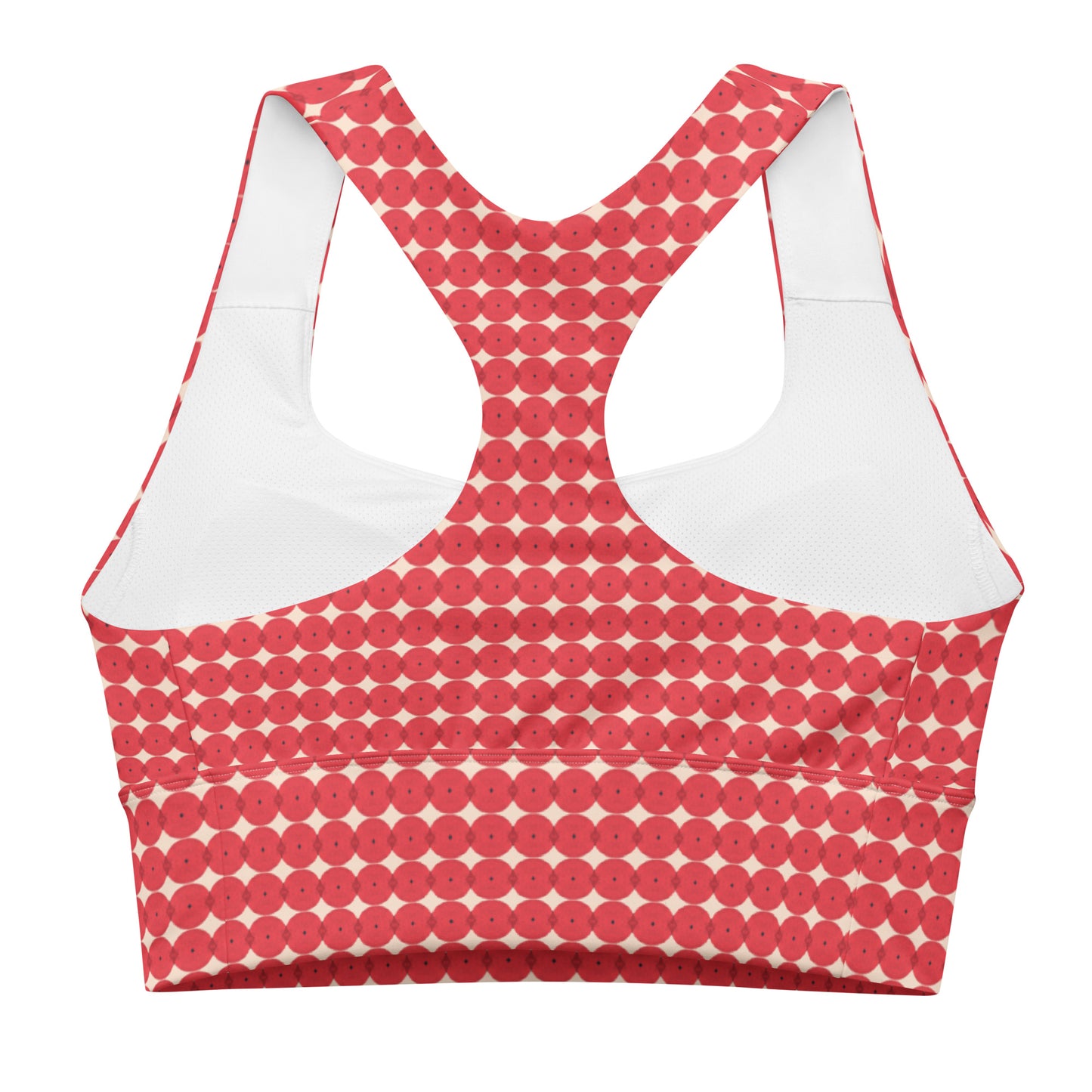 Red Circles Design Pattern Sports Bra