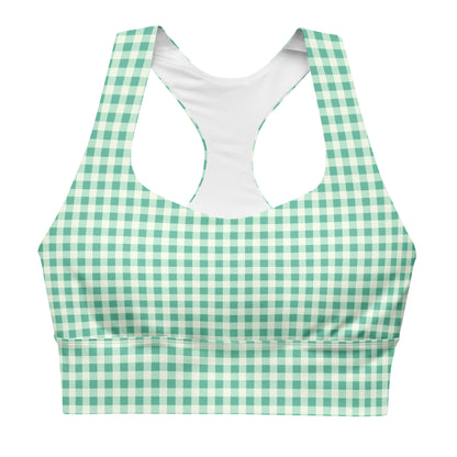 Green Vichy Pattern Sports Bra