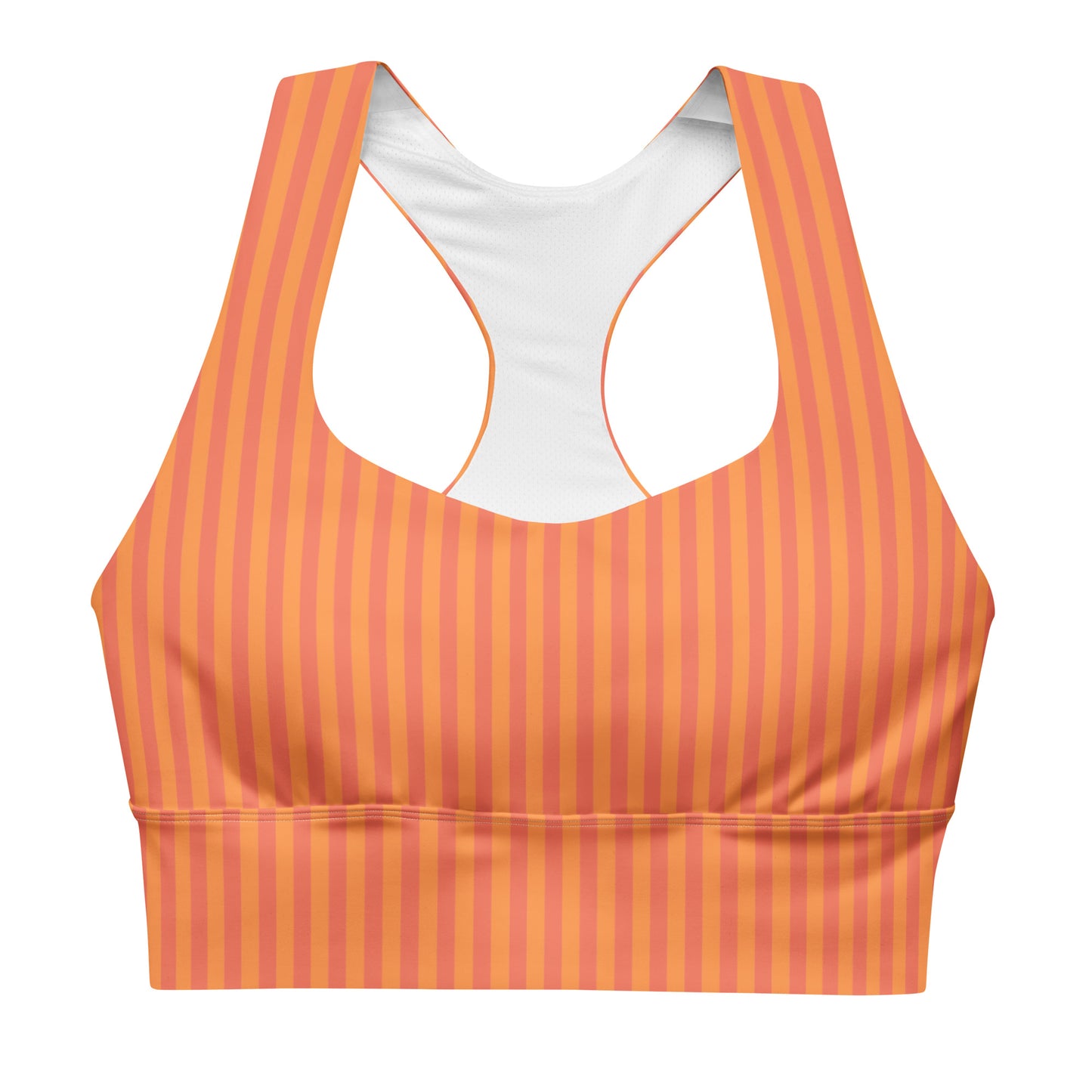 Orange Stripes Pattern Sports Bra