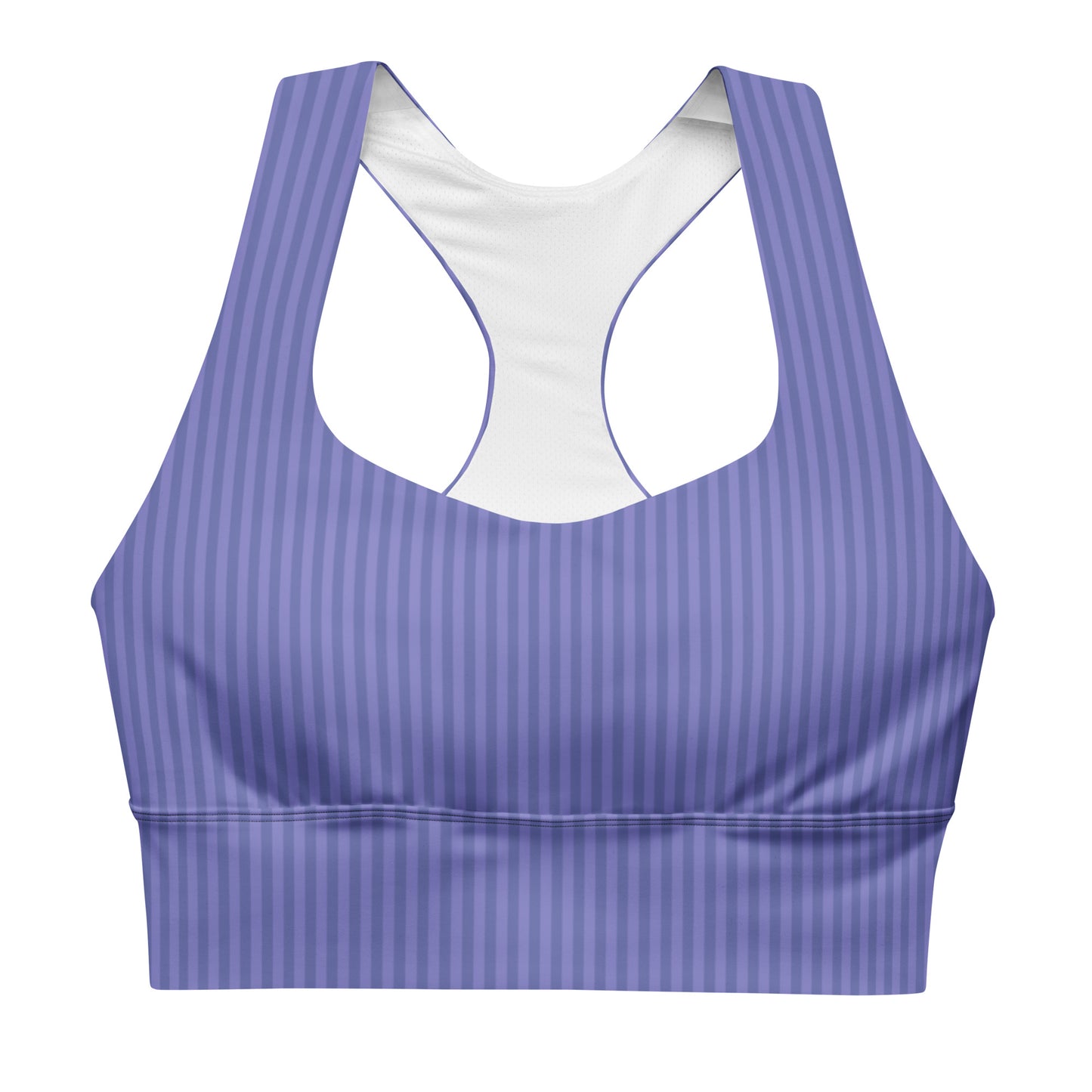 Dark Blue Stripes Pattern Sports Bra