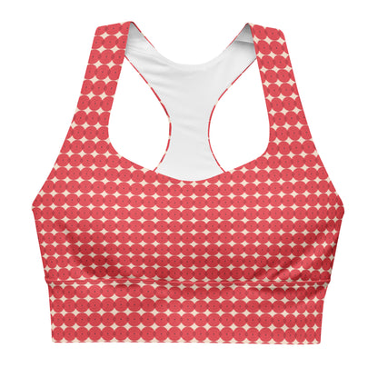 Red Circles Design Pattern Sports Bra