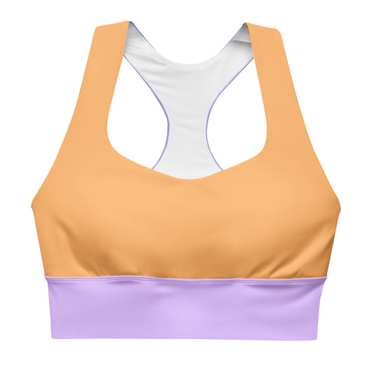 Orange and Lilac Fusion Sports Bra