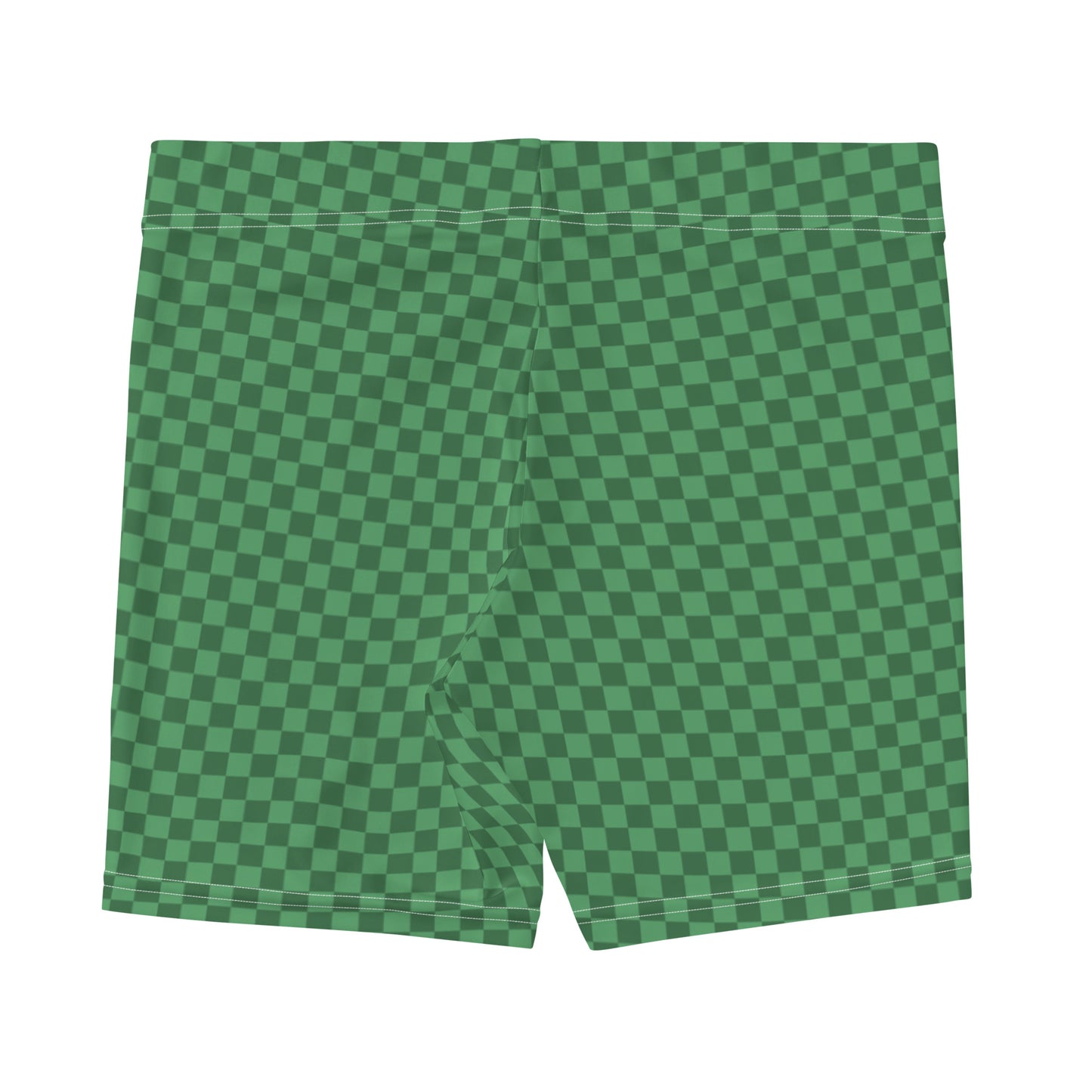 Forest Green Checked Pattern Sports Shorts