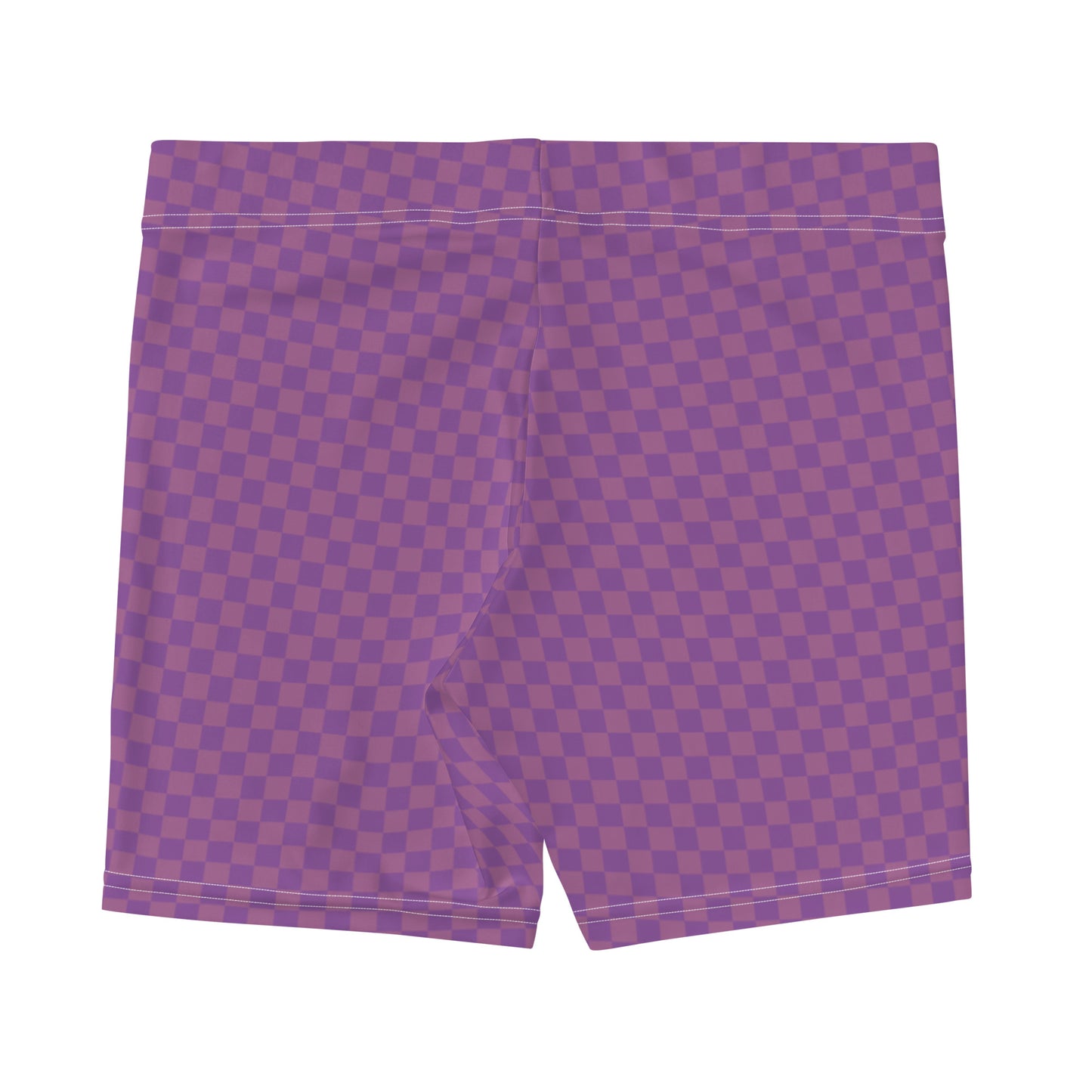 Dark Pink Checked Pattern Sports Shorts