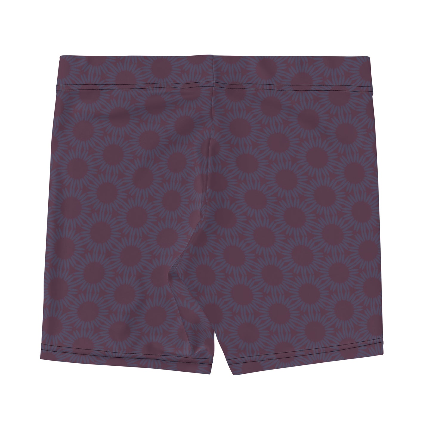 Burgundy Sunflower Sports Shorts