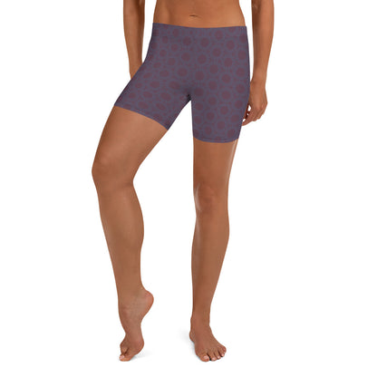 Burgundy Sunflower Sports Shorts