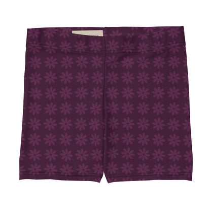 Purple Daisy Pattern Sports Shorts