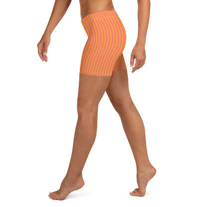 Orange Stripes Pattern Sports Shorts