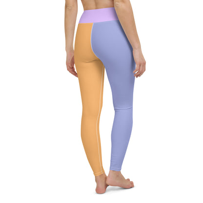 Orange and Lilac Fusion High-Waist Leggings