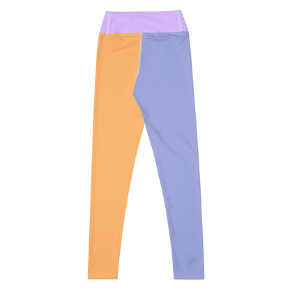 Orange and Lilac Fusion High-Waist Leggings