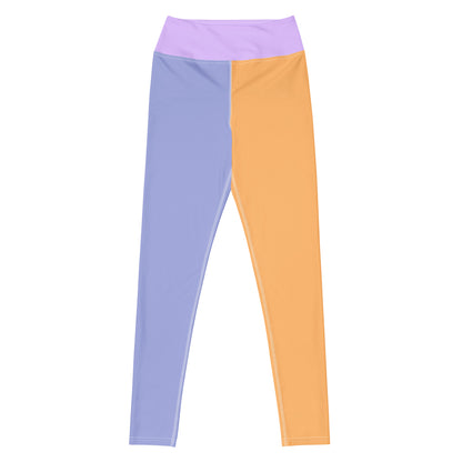 Orange and Lilac Fusion High-Waist Leggings