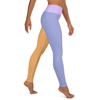 Orange and Lilac Fusion High-Waist Leggings